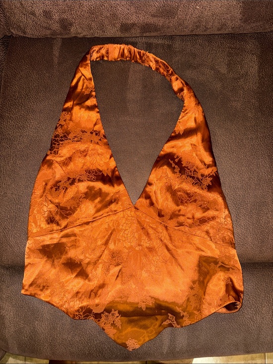 Windsor Tops - Windsor Silky Burnt Orange Halter Top